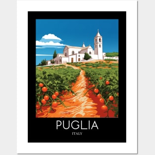 A Pop Art Travel Print of Puglia - Italy Posters and Art